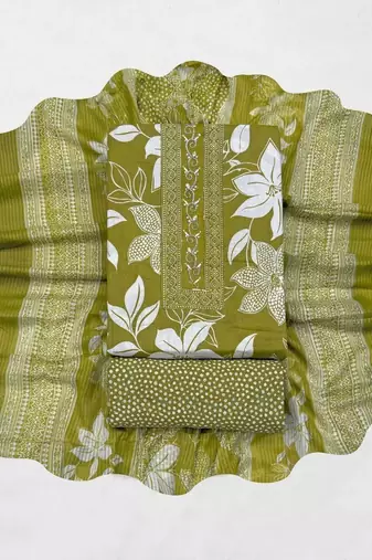 printed cotton unstitched dress material