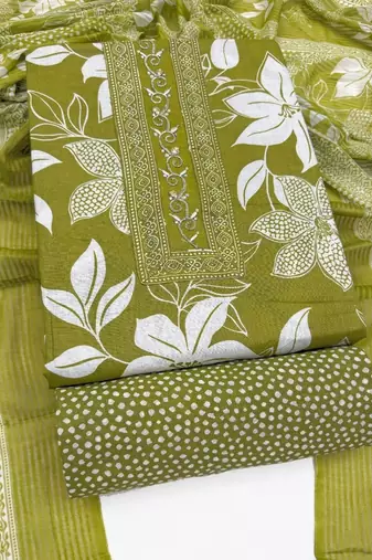 printed cotton unstitched dress material