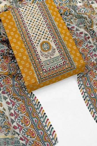 printed cotton unstitched dress material