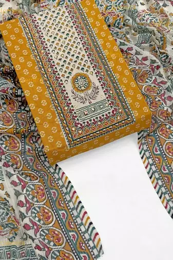 printed cotton unstitched dress material