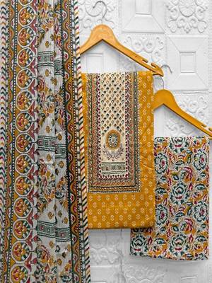 printed cotton unstitched dress material 2