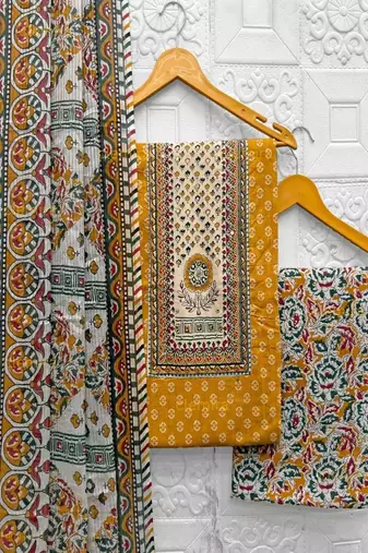 printed cotton unstitched dress material