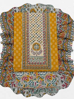 printed cotton unstitched dress material 3