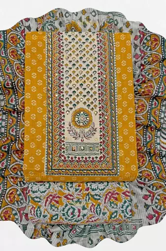 printed cotton unstitched dress material