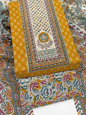 printed cotton unstitched dress material 4