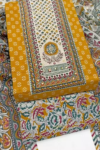 printed cotton unstitched dress material