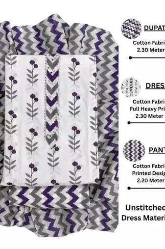 printed cotton unstitched dress material