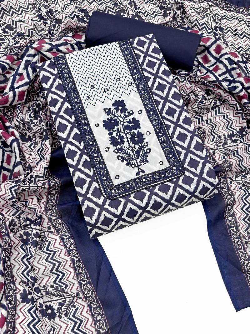 printed cotton unstitched dress material
