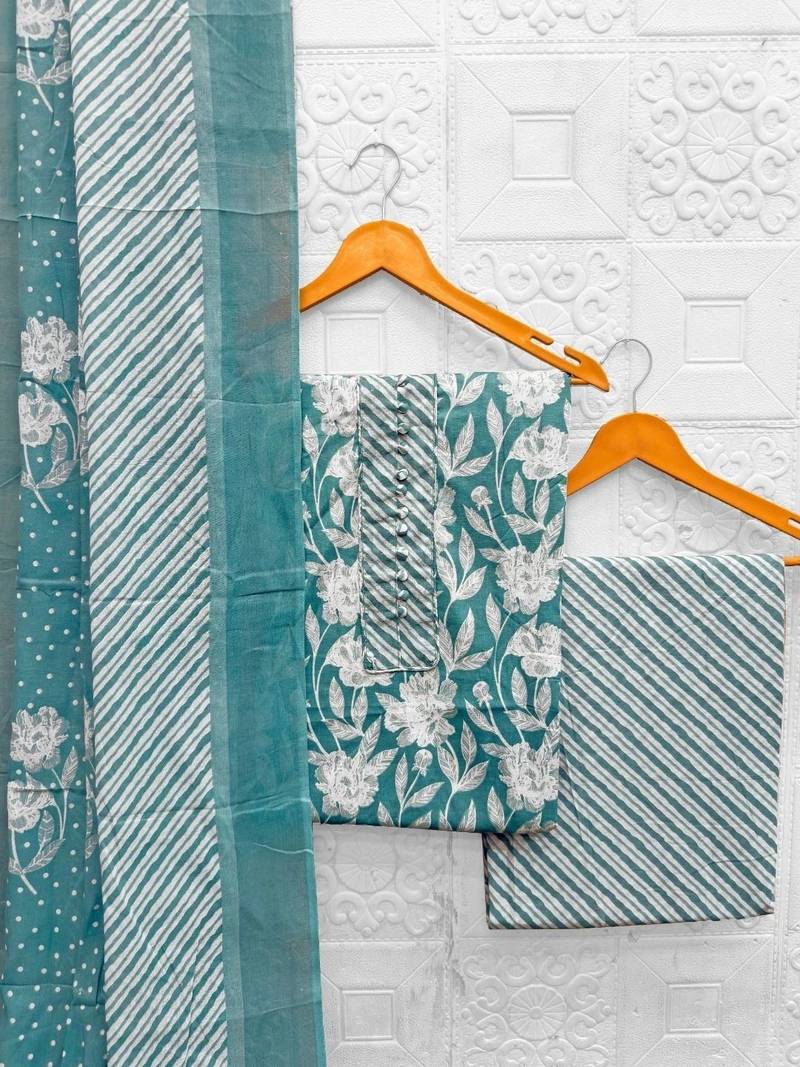 printed cotton unstitched dress material