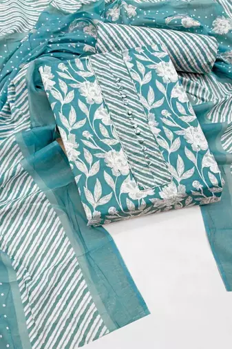 printed cotton unstitched dress material