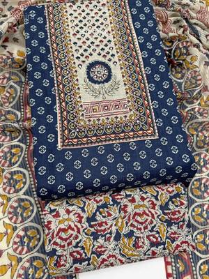 printed cotton unstitched dress material 2