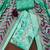 women teal printed floral dress material