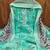 women teal printed floral dress material