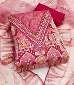 embroidered organza unstitched dress material