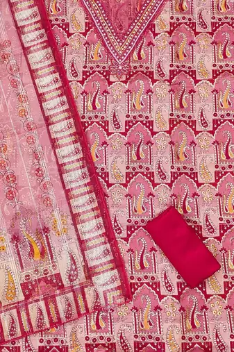 embroidered organza unstitched dress material
