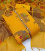 floral woven design zari unstitched dress material