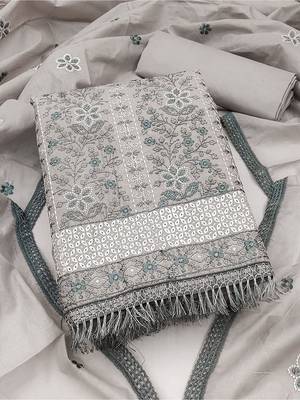 embroidered cotton unstitched dress material 1