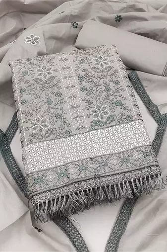 embroidered cotton unstitched dress material