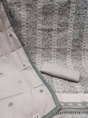 embroidered cotton unstitched dress material 2