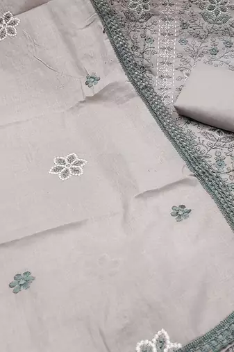 embroidered cotton unstitched dress material