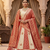 cream and red gota work lehenga 