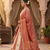 cream and red gota work lehenga 