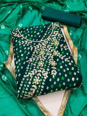 geometric printed embroidered zari unstitched dress material 1
