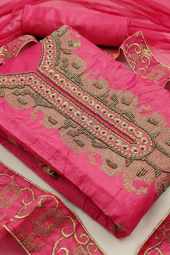 embroidered unstitched dress material