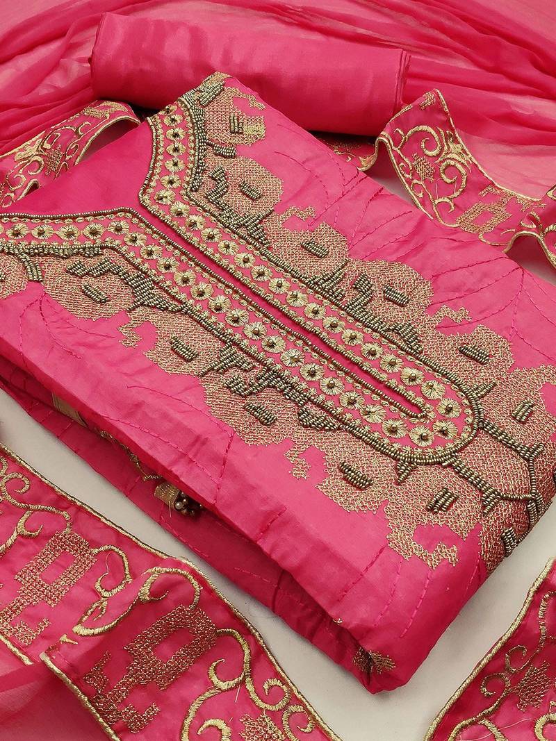 embroidered unstitched dress material
