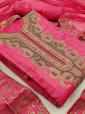 embroidered unstitched dress material 2