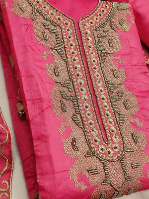 embroidered unstitched dress material 4