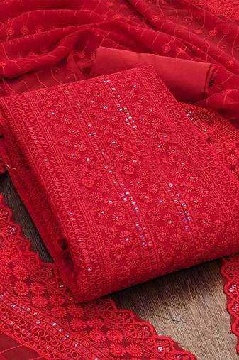 embroidered unstitched dress material