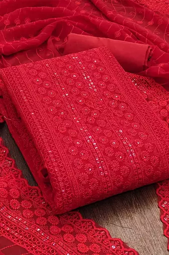 embroidered unstitched dress material
