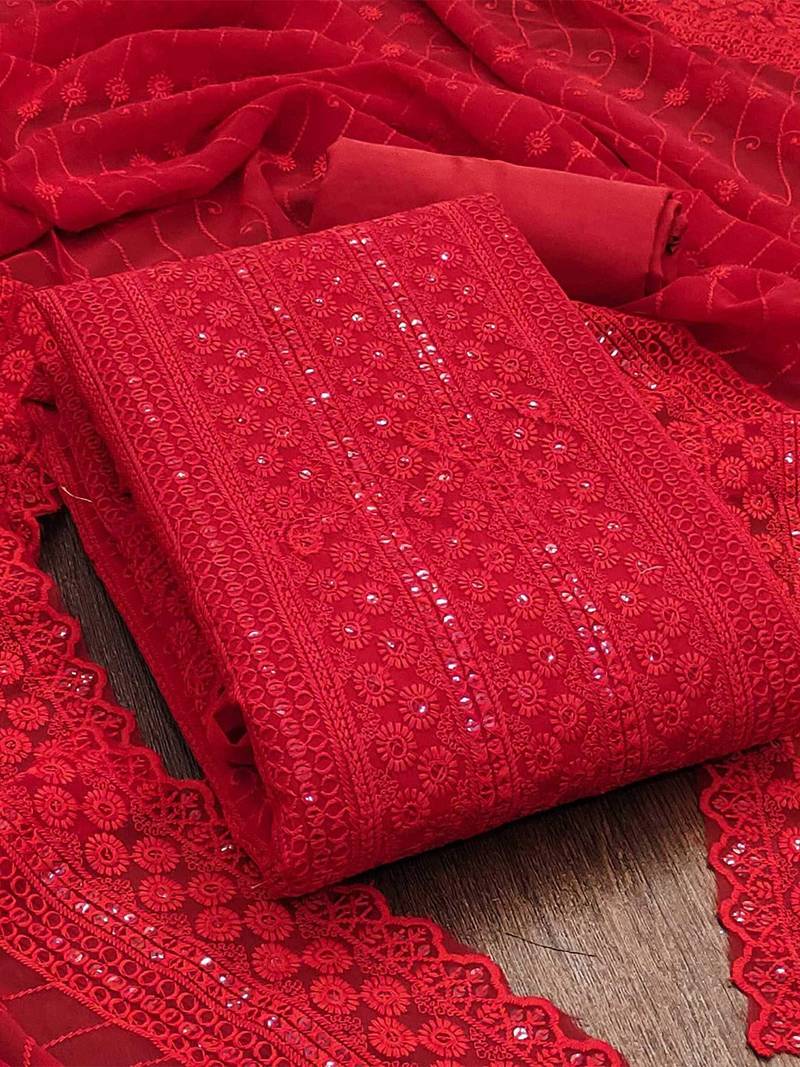 embroidered unstitched dress material