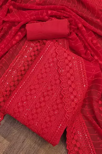 embroidered unstitched dress material