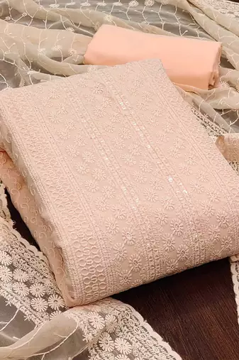 embroidered unstitched dress material