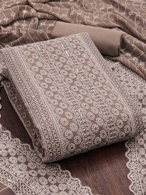 embroidered unstitched dress material 1