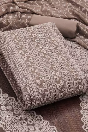 embroidered unstitched dress material