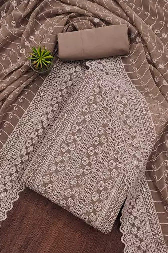 embroidered unstitched dress material