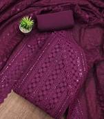 embroidered sequinned unstitched dress material