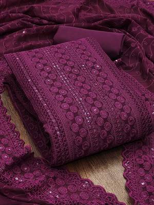 embroidered sequinned unstitched dress material 2