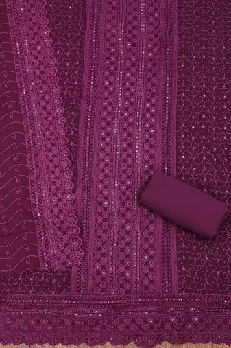 embroidered sequinned unstitched dress material
