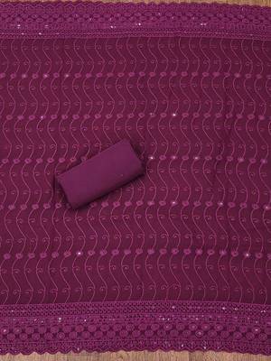 embroidered sequinned unstitched dress material 4