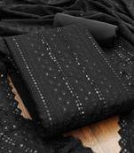 sequin embroidered unstitched dress material