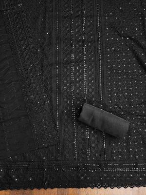 sequin embroidered unstitched dress material 3
