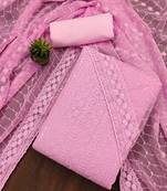 pink embroidered unstitched dress material
