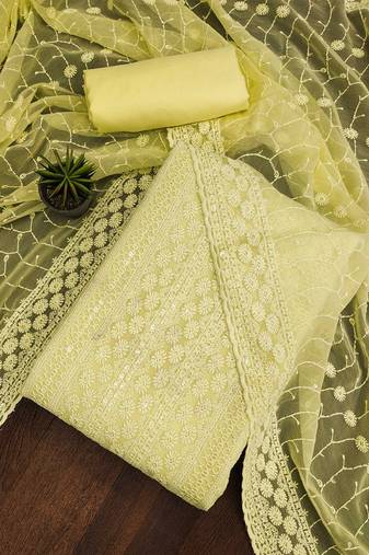 embroidered unstitched dress material