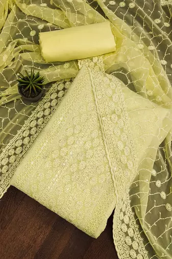 embroidered unstitched dress material