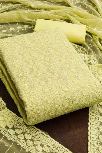 embroidered unstitched dress material