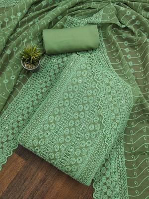embroidered sequinned unstitched dress material 1